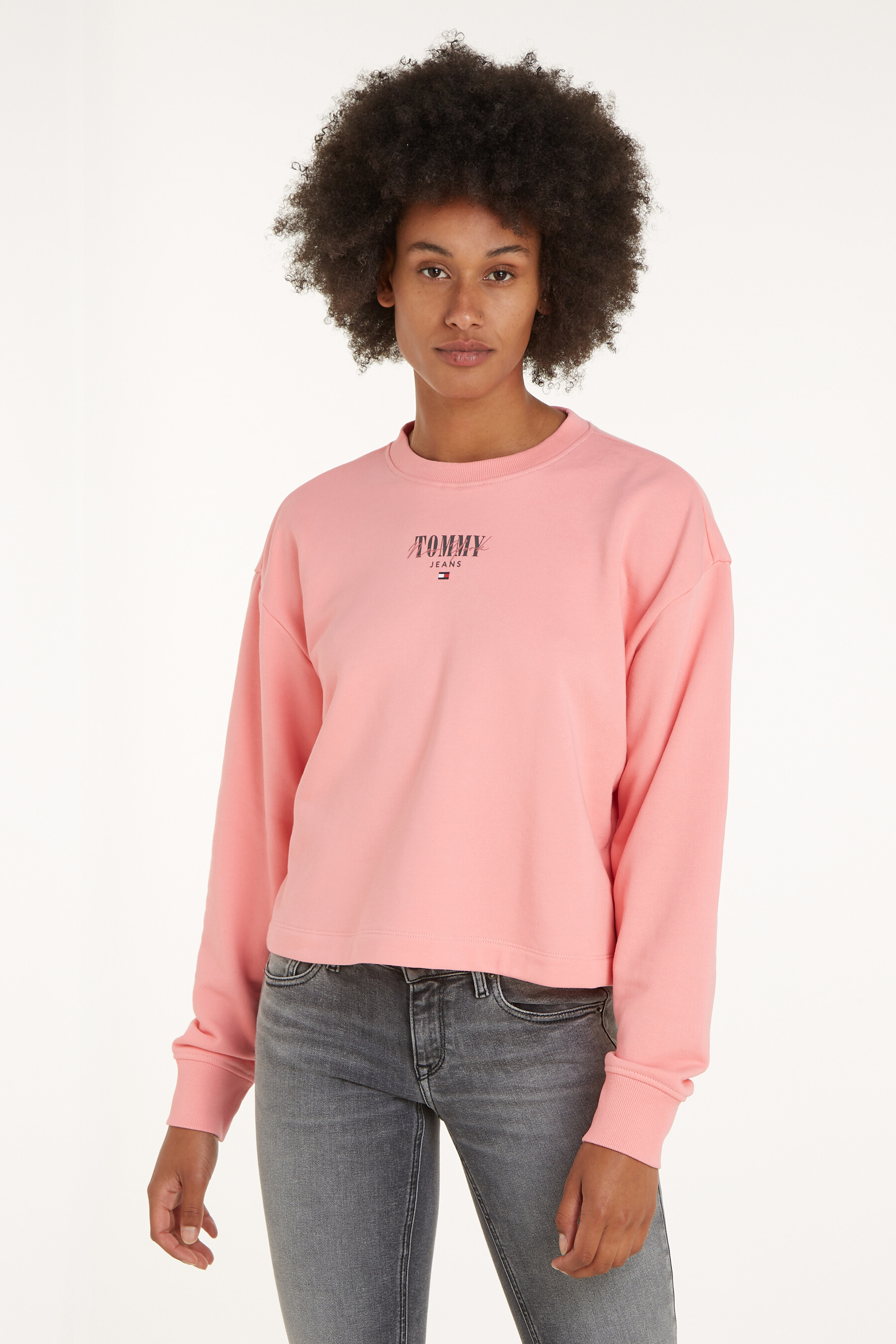 Tommy jeans trui roze sale